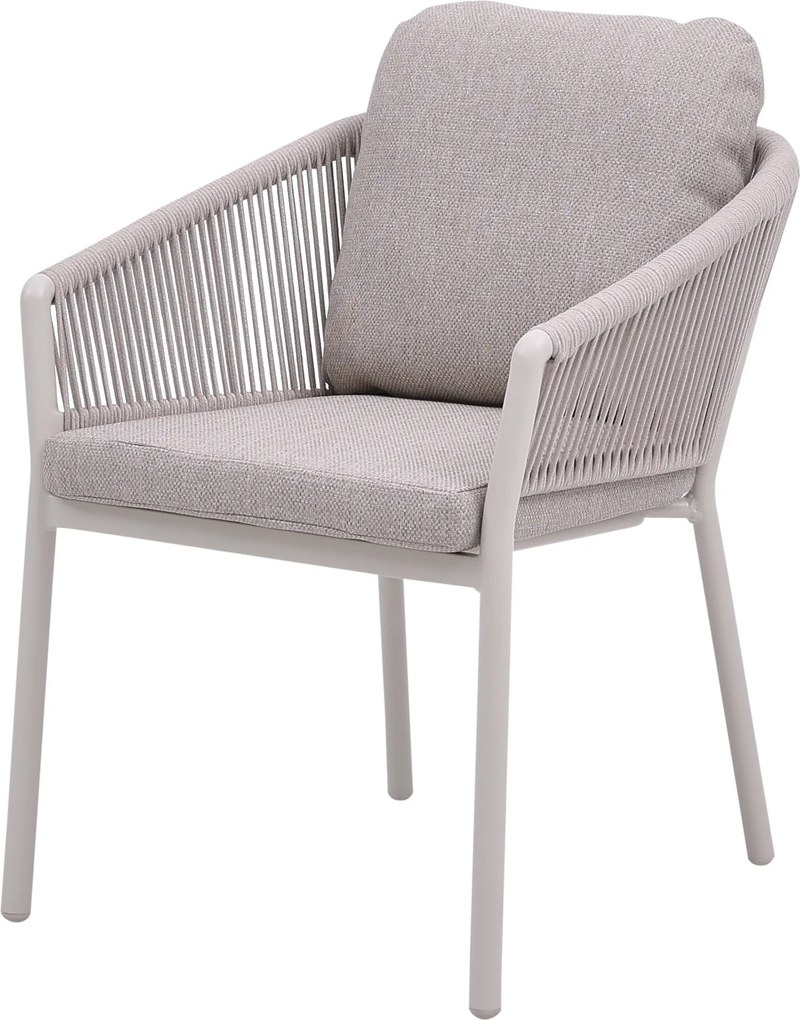 Joshua dining tuinstoel rope aluminium latte zand