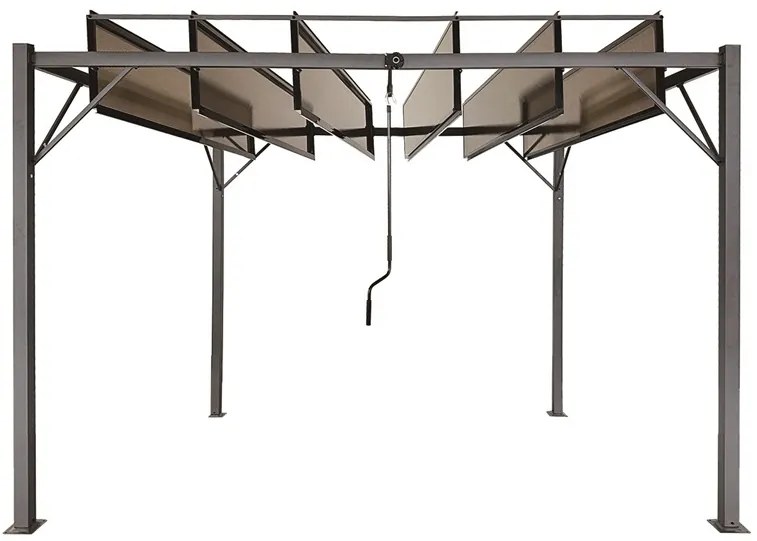 Antraciet terraspergola Paros 3x3m Tuinpunt