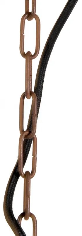 Industriële hanglamp roestbruin met gouden binnenkant - Engine