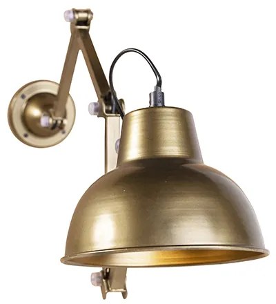 Industriële wandlamp messing verstelbaar - Avon