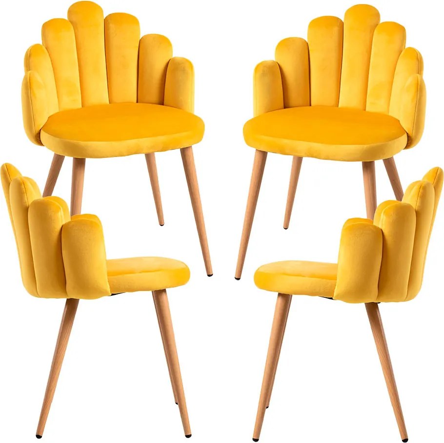 Set 4 Hand Fluwelen Stoelen