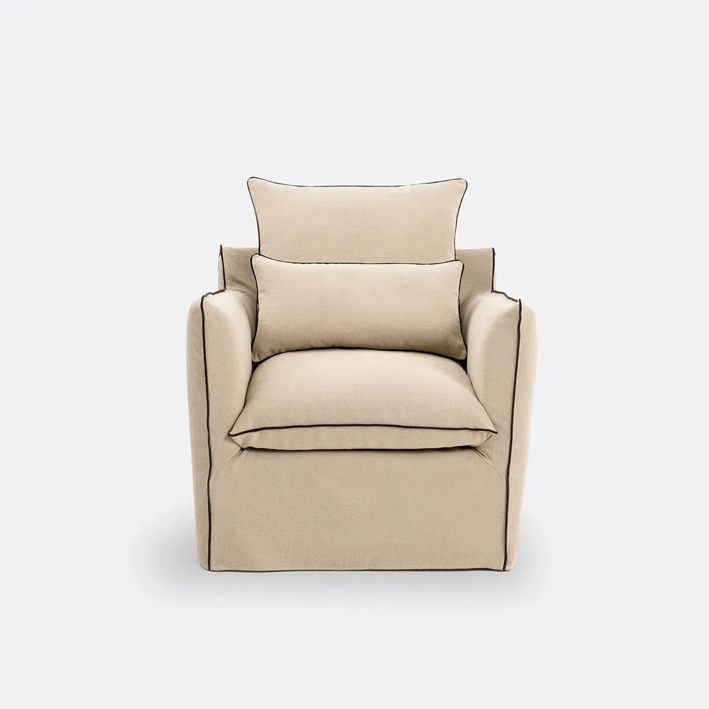 Fauteuilhoes, dik linnen, Odna