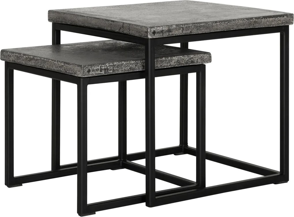 Must Living Mont Blanc Bijzettafelset Basalt - 48 X 45cm.