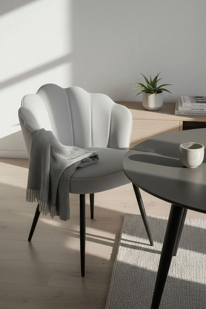 Blume Fluwelen Stoel Zwart Poten