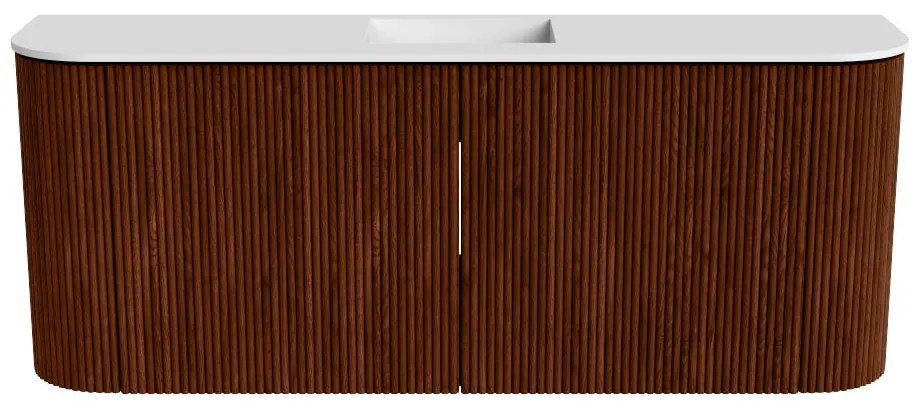 Mondiaz Joya 105cm toiletmeubel ronding links/rechts ruby met wastafel faye midden 1 kraangat talc