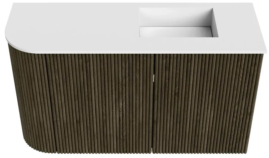 Mondiaz Joya 70cm toiletmeubel ronding links shadow met wastafel faye rechts 1 kraangat talc