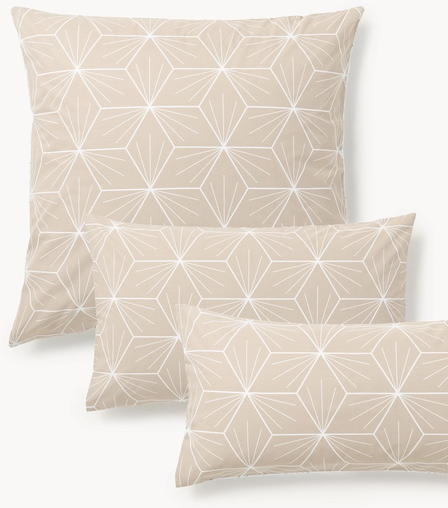 Omkeerbare kussenhoes Ilda met geometrische print