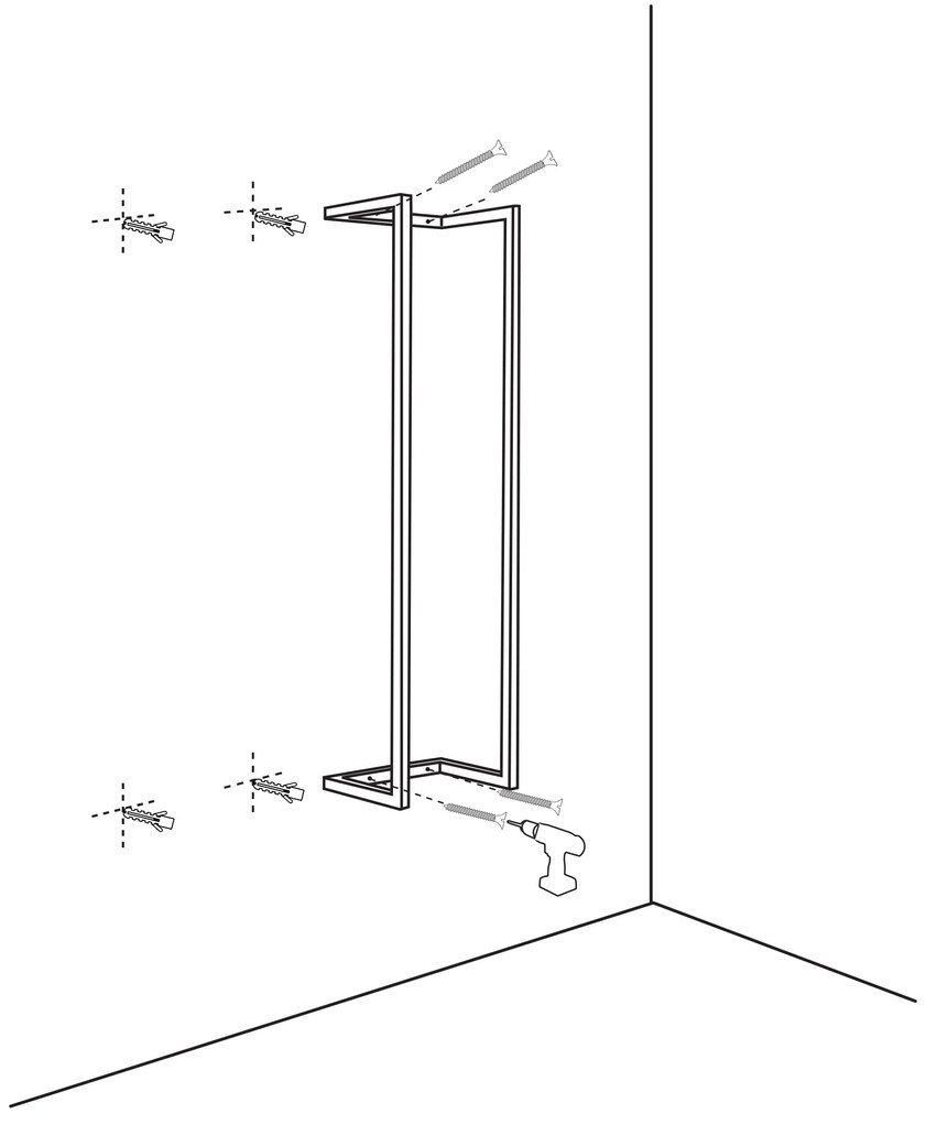 Differnz handdoekdrager 95x20cm mat wit