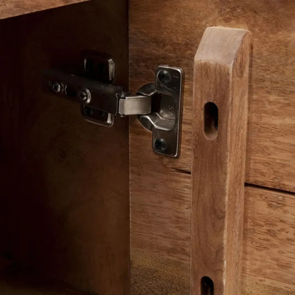 Dressoir Mangohout En Marmer - 160x45x78cm.