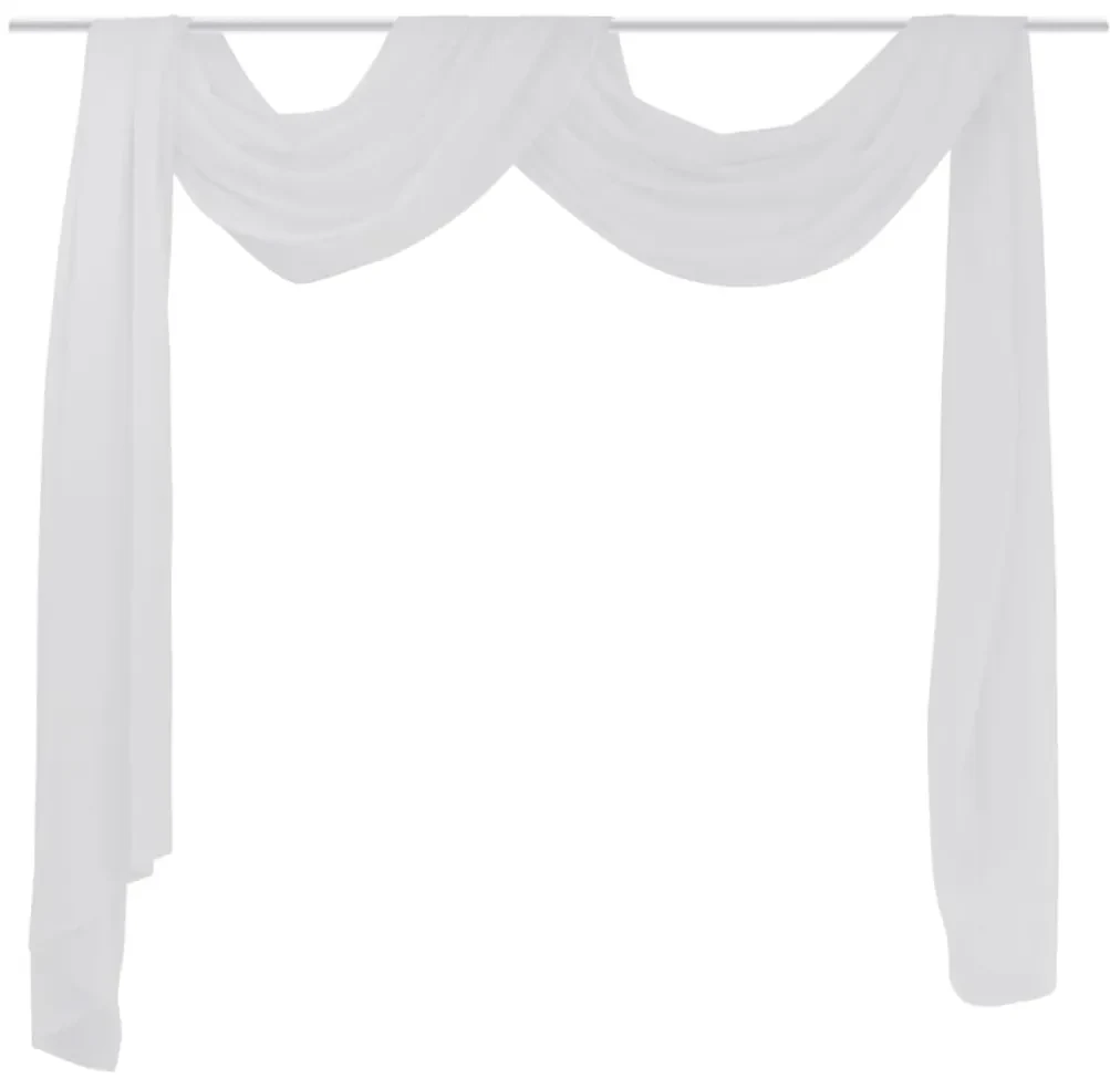 vidaXL Overgordijn doorschijnend voile 140 x 600 cm wit