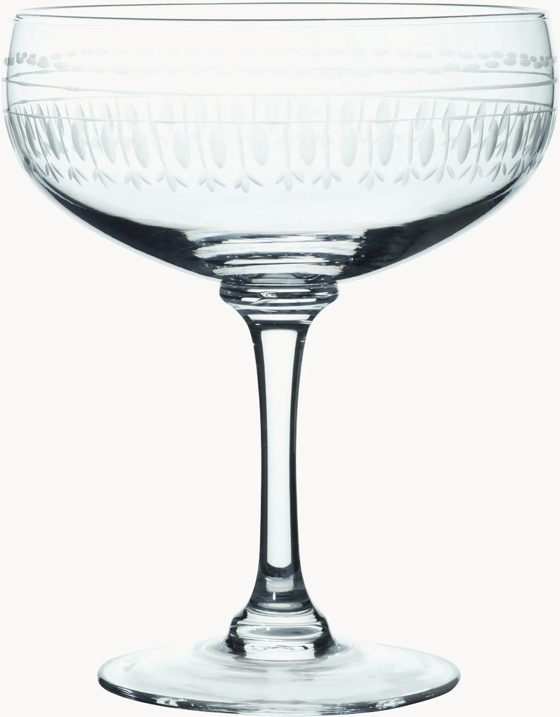 Mondgeblazen kristallen cocktailglazen Ovals, 2-delig