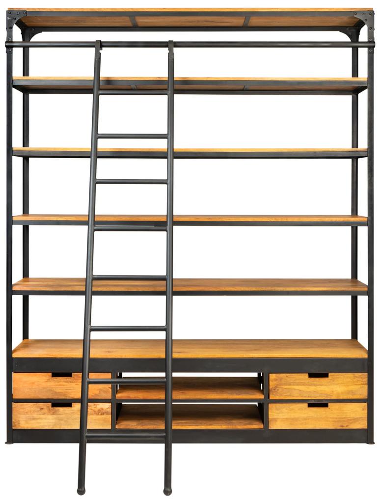 Rootsmann Industriële Boekenkast Met Ladder 2.0 | Classic