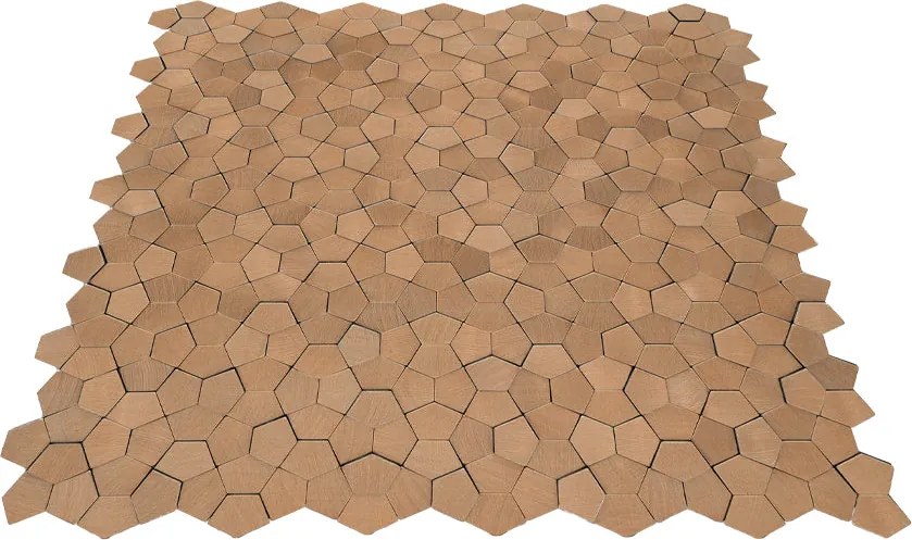 Zelfklevende Mozaïektegels Metaal | Pentagon 3D Zalm | 28,2×28,2 cm | Keuken, Bad & WC