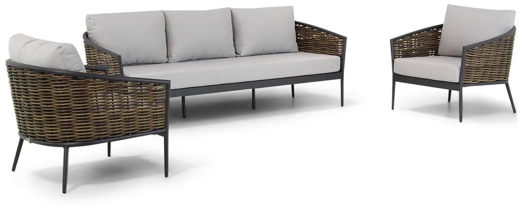 Stoel en Bank Loungeset 5 personen Aluminium Grijs  Coco Coco Palm