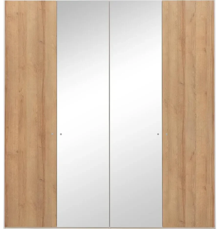 Goossens Kledingkast Easy Storage Ddk, Kledingkast 203 cm breed, 220 cm hoog, 2x draaideur en 2x spiegel draaideur midden