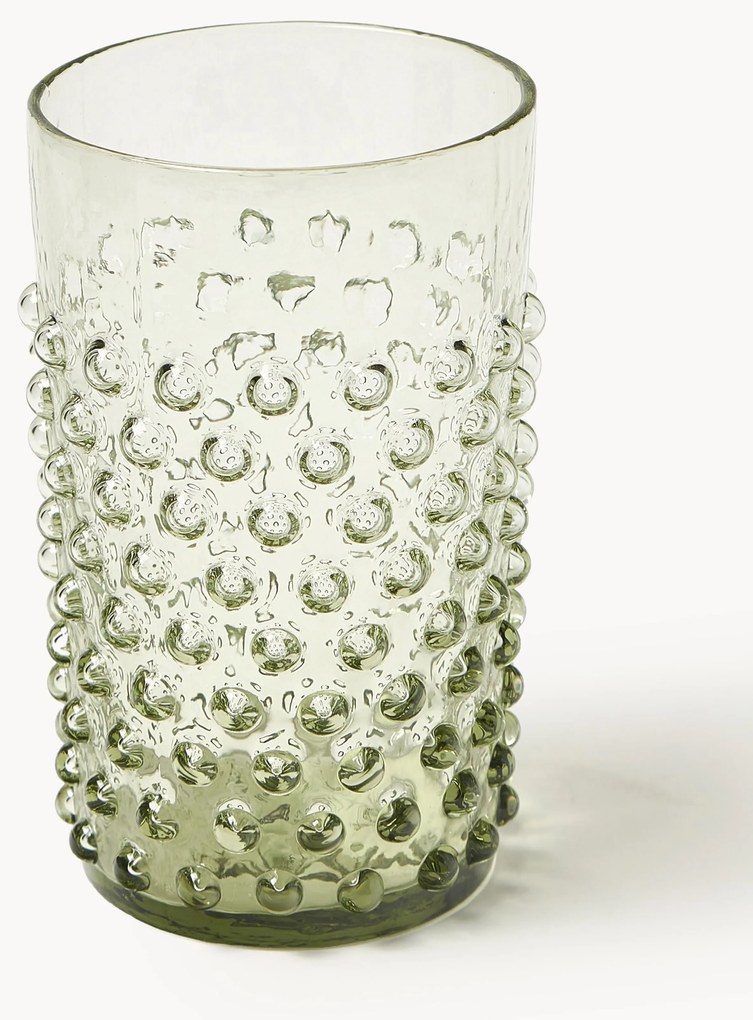 Mondgeblazen waterglazen Hobnail, 6 stuks
