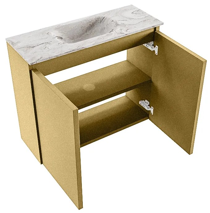 Mondiaz Ture DLux toiletmeubel 60cm oro met wastafel glace midden zonder kraangat