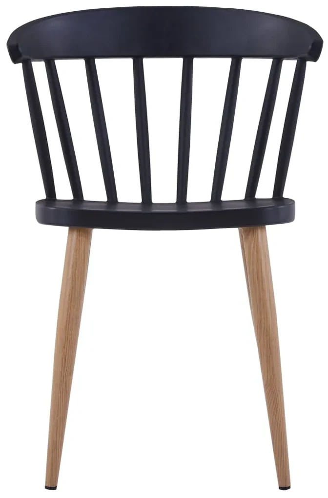 vidaXL Eetkamerstoelen 6 st kunststof staal zwart