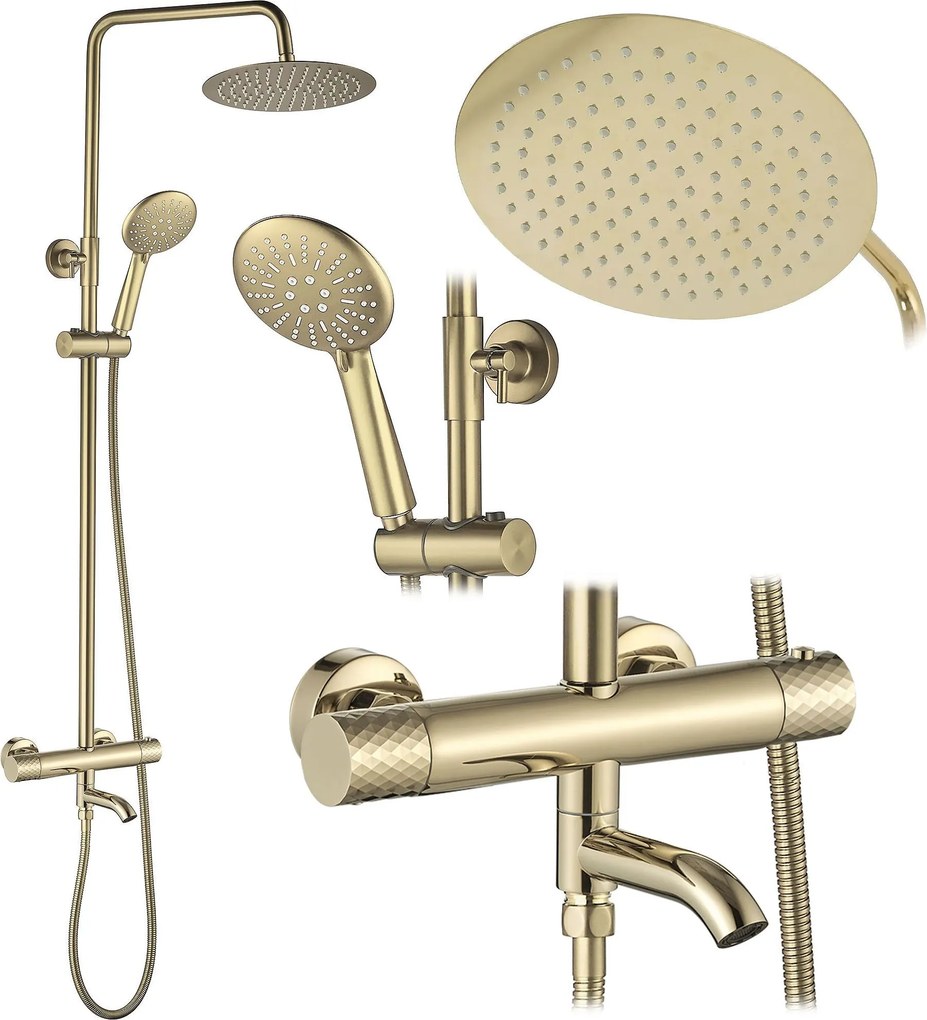 Doucheset REA Lungo Diamond Gold Met Thermostaat