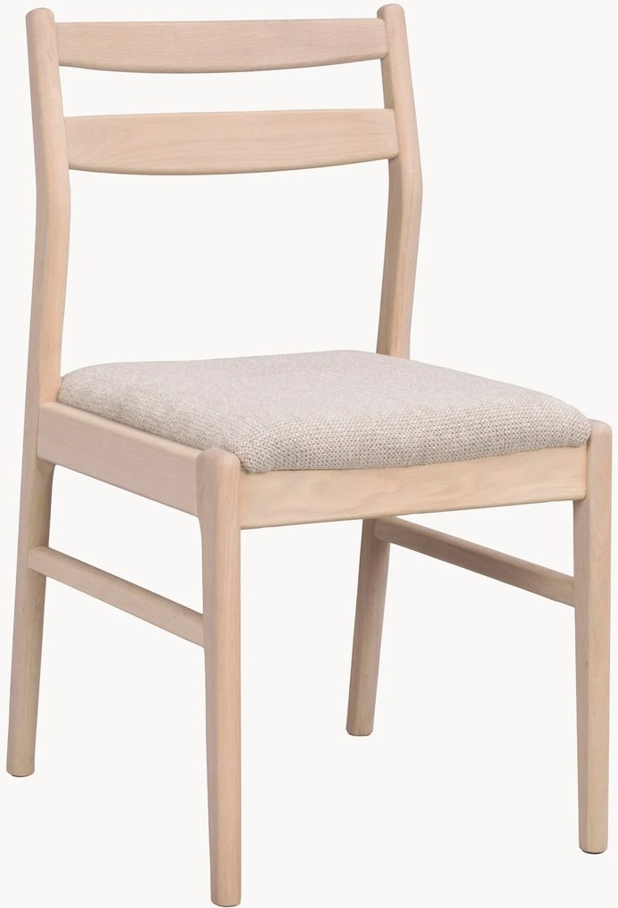Gestoffeerde eetta stoelen Kerwin van eikenhout, 2 stuks