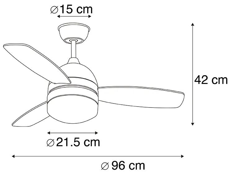 Plafondventilator met lamp messing met afstandsbediening - Rotar Modern E27 rond Binnenverlichting Lamp