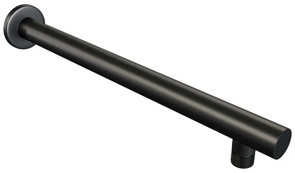Brauer Stripe inbouw regendouche rond met 25cm hoofddouche, rechte muurarm en 3 standen handdouche set 40 zwart mat