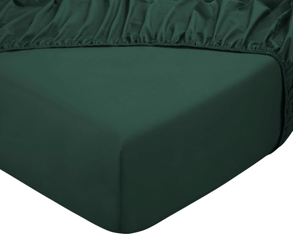 Hoeslaken Home - 100% natuurlijk katoen - 90x200 - donkergroen