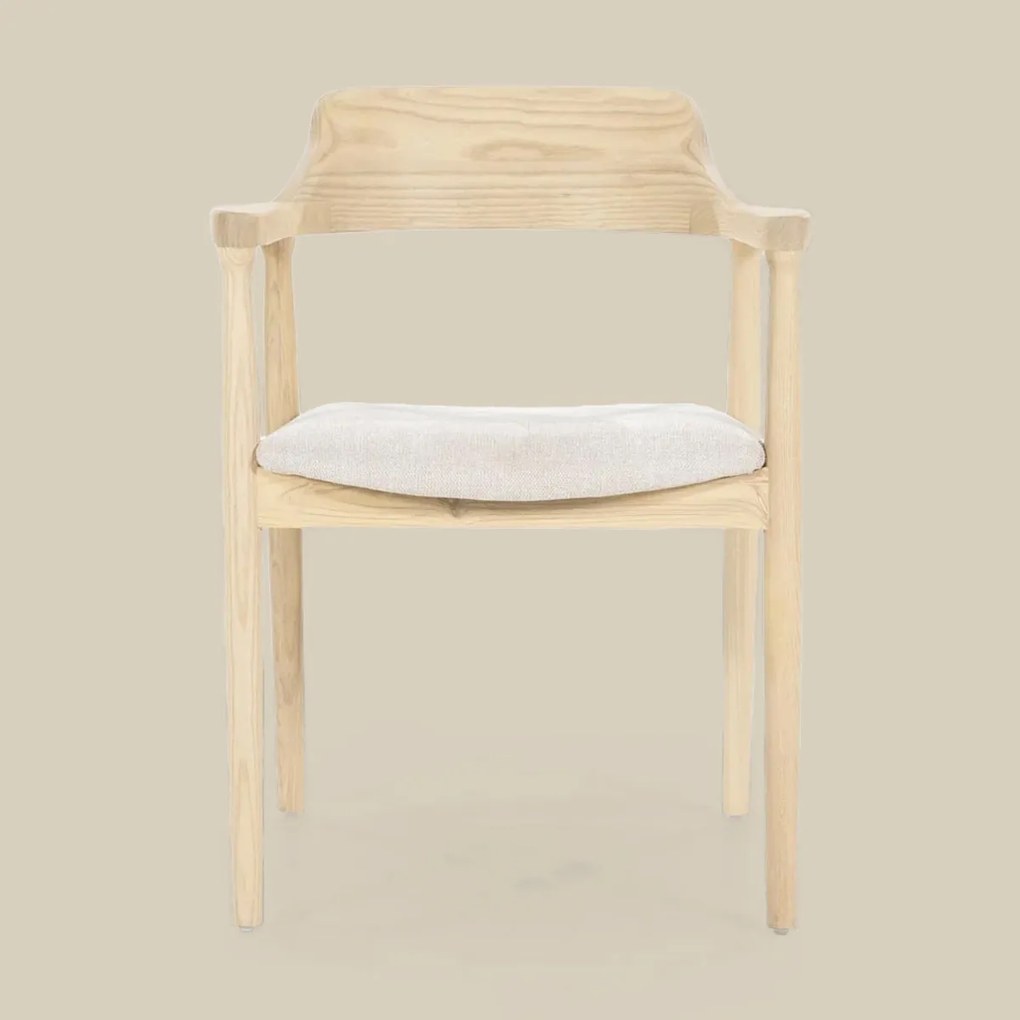 Houten Stoel Met Armleuningen Naturel
