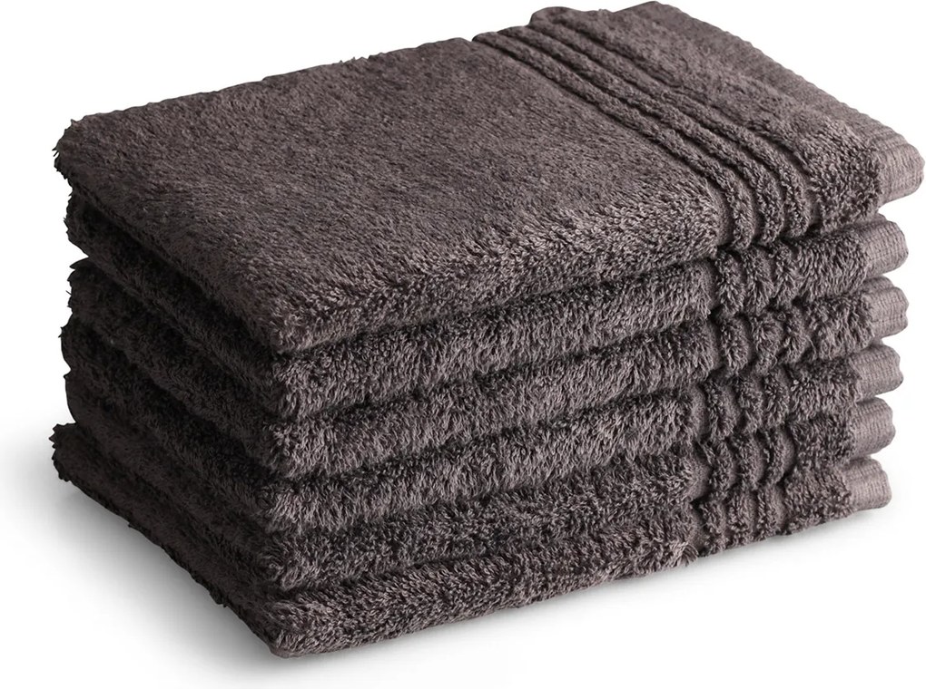 Washandjes Supreme Collectie – 6 stuks – 16×21 – antraciet