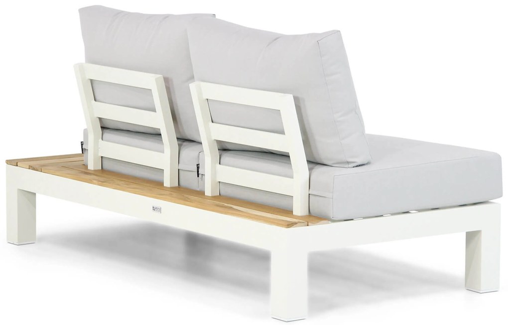 Loungeset 5 personen Aluminium/Teak Wit Lifestyle Garden Furniture Ravalla/Seaside