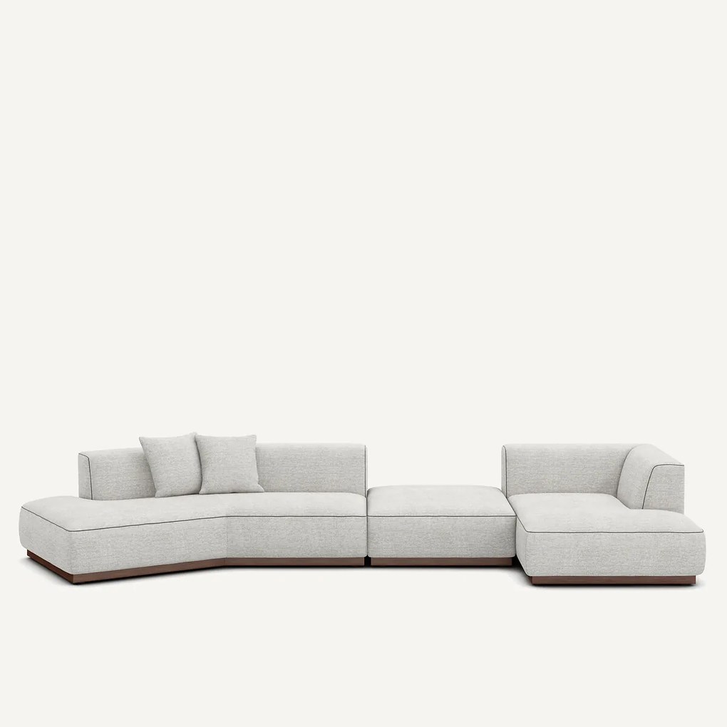 Open hoekbank rechts XL in gevlekt canvas, JACOPO