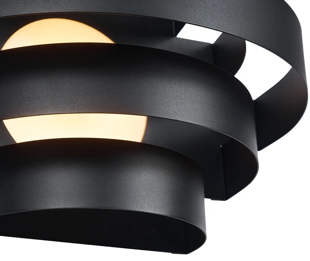 Moderne wandlamp zwart incl. LED 3-staps dimbaar - Lines Modern rond Binnenverlichting Lamp