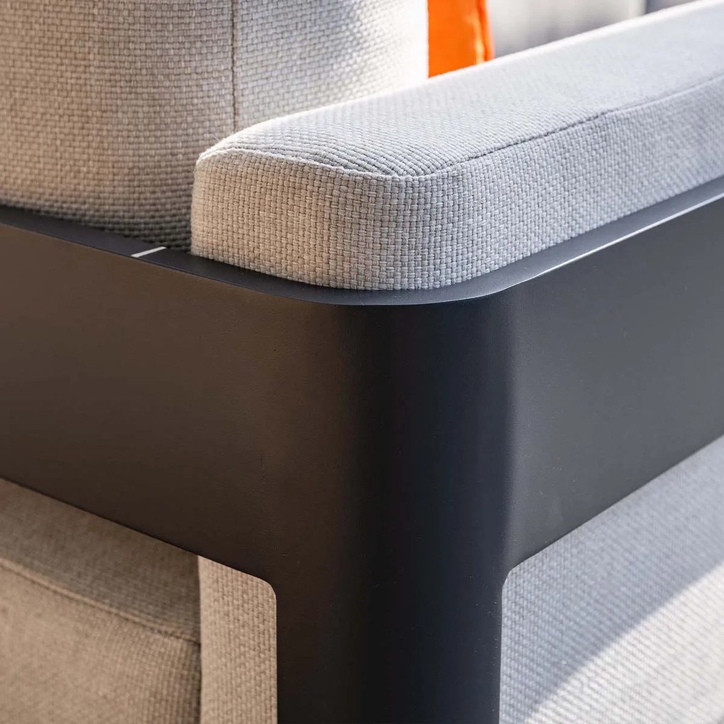 Garden Impressions Medellin loungeset 5-delig – carbon black - Valley sand