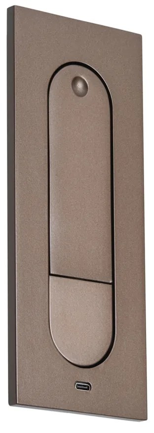 Moderne wandlamp donkerbrons incl. LED en USB-C poort - Hilton