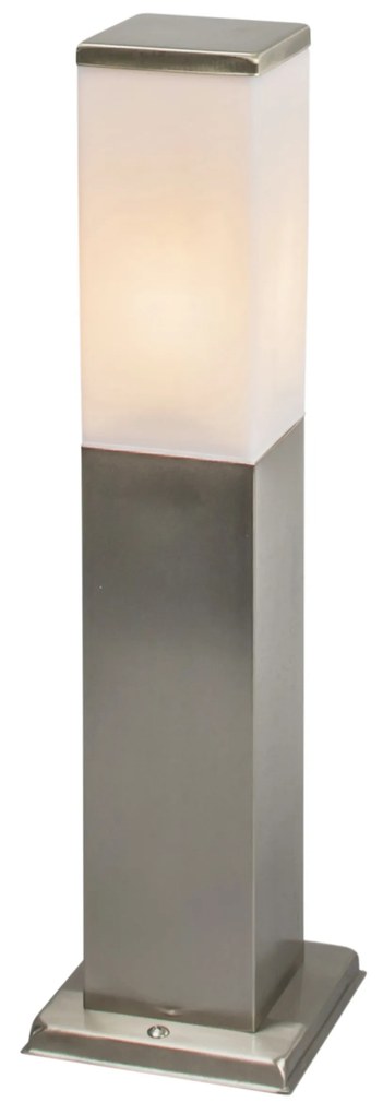 Moderne buitenlamp 45 cm staal - Malios Design, Modern E27 IP44 Buitenverlichting kubus / vierkant