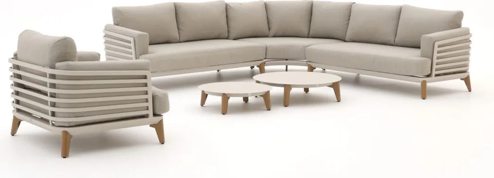 Hoek loungeset Bellagio  | 6 personen | Loungeset Beige | Hoekbank Aluminium | Kees Smit Tuinmeubelen