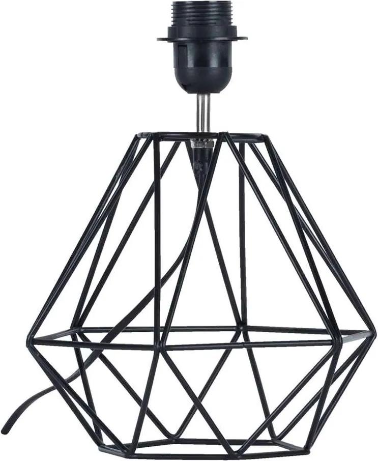 Voet tafellamp Frame - zwart - 29 cm - Leen Bakker