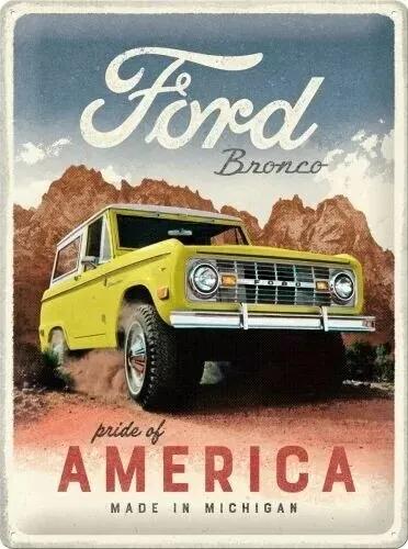 Metalen wandbord Ford - Bronco - Pride of America, (30 x 40 cm)