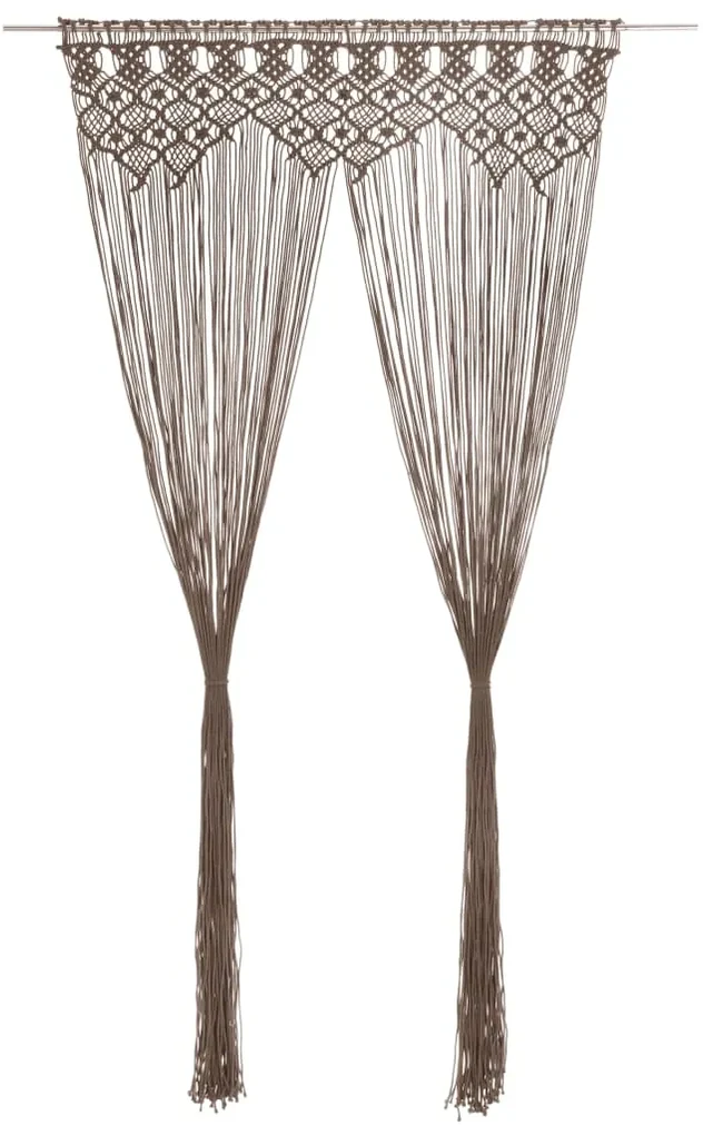 vidaXL Gordijn macramé 140x240 cm katoen taupe