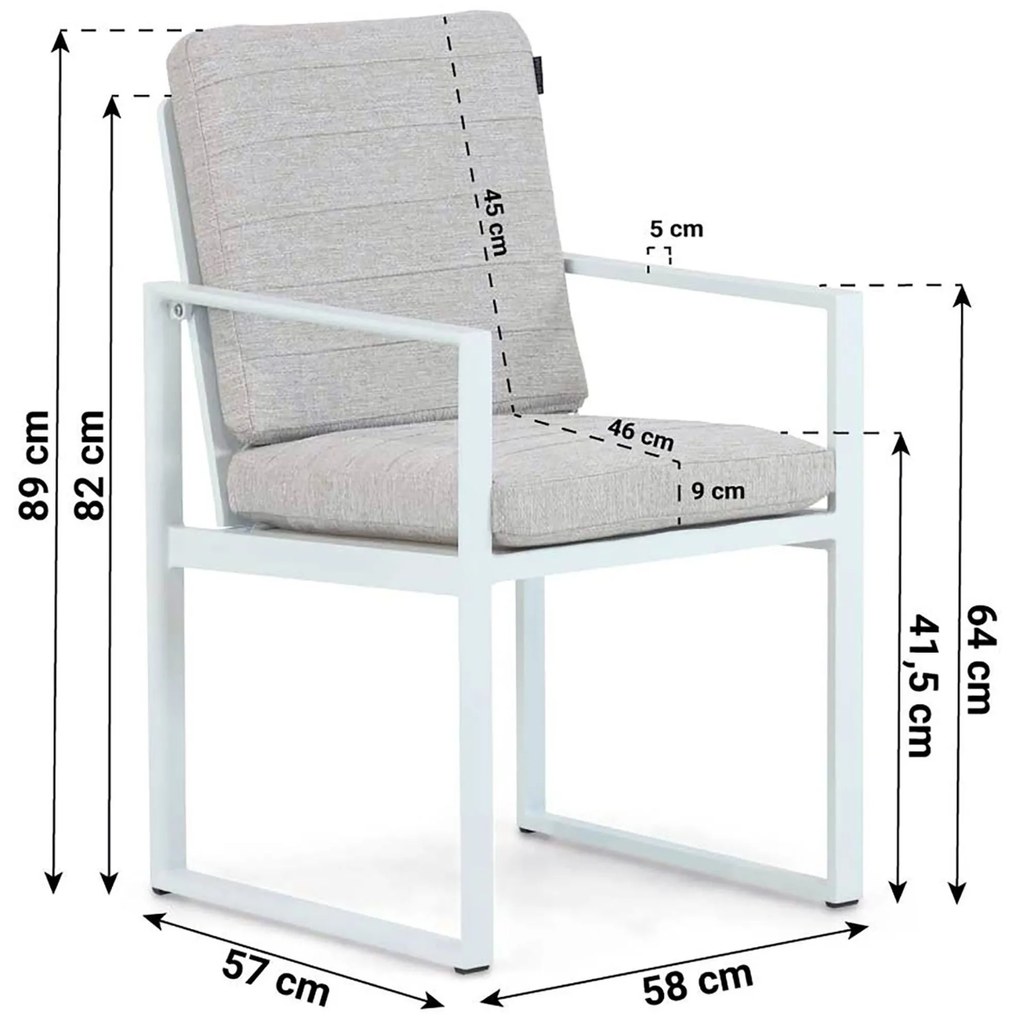 Tuinstoel Aluminium Wit Lifestyle Garden Furniture Nuno