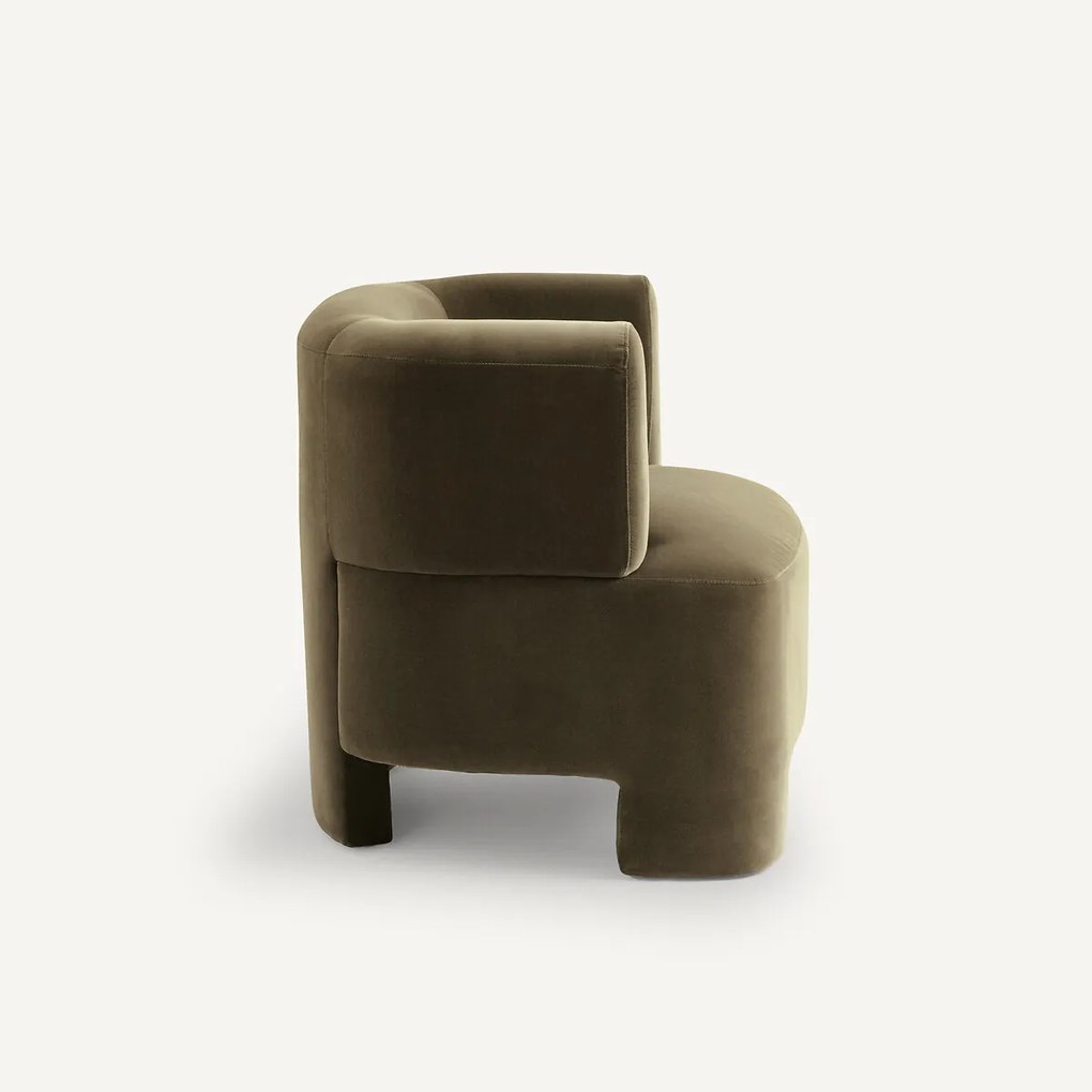 Fauteuil in fluweel, klein model, Darrel