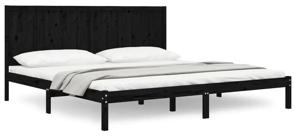 vidaXL Bedframe massief grenenhout zwart 200x200 cm
