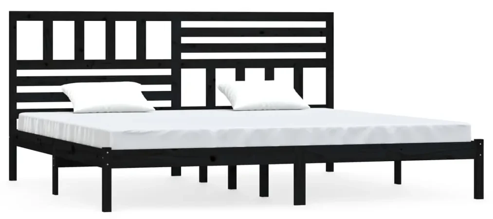 vidaXL Bedframe massief grenenhout zwart 200x200 cm