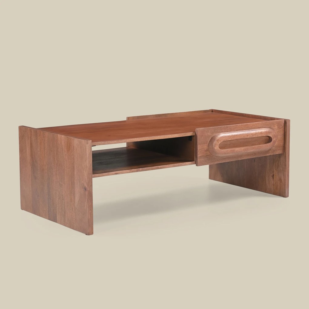 Houten Salontafel Vintage Design - 120 X 60cm.