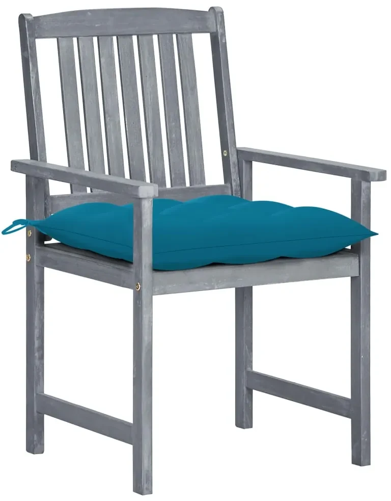 vidaXL Tuinstoelen 8 st met kussens massief acaciahout grijs