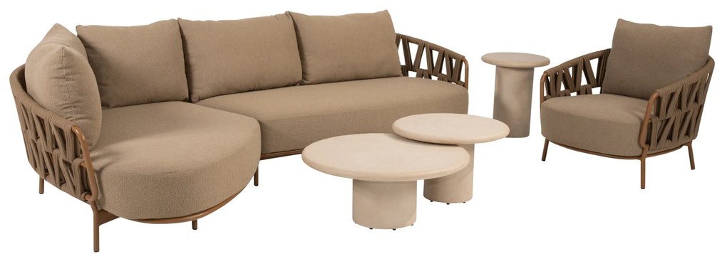 Hampton Biarritz chaise longue loungeset 6 delig mortex amber 4 Seasons Outdoor