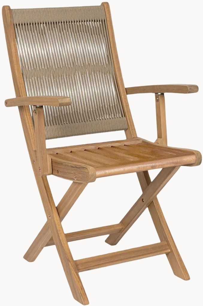 Inklapbare tuinstoelen Danubio van acaciahout met armleuningen, 2-delig