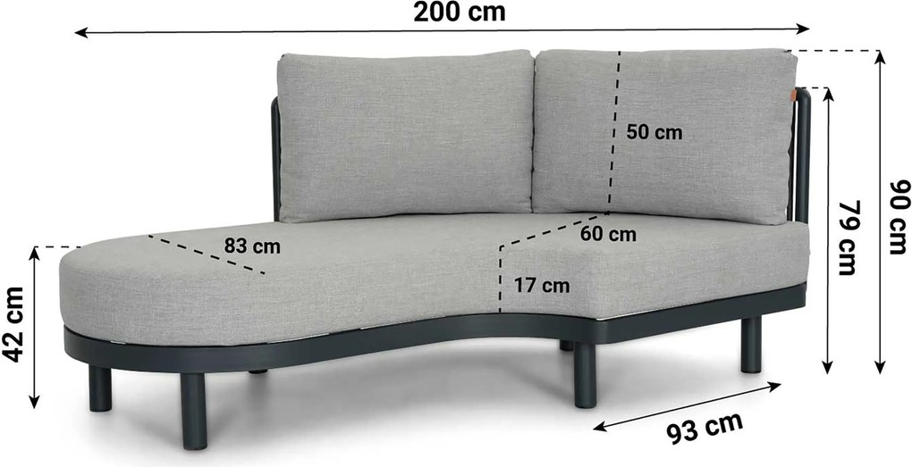 Hoek loungeset 5 personen Rope Grijs  Santika Furniture Santika