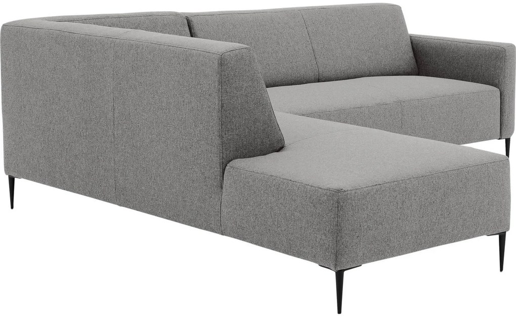 Goossens Key West lichtgrijs, stof, 2,5-zits, modern design met ligelement links