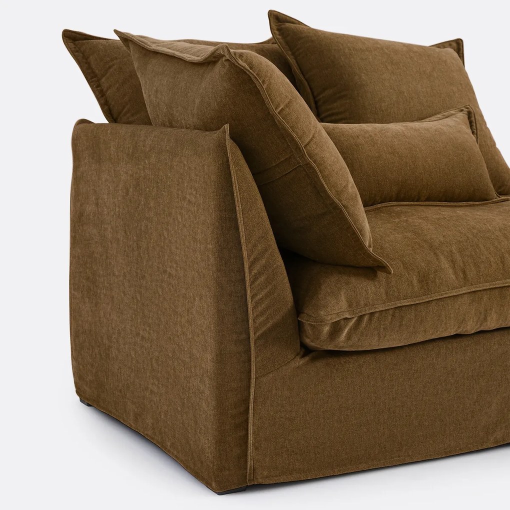 Longchair rechts in mêlee polyester, Odna